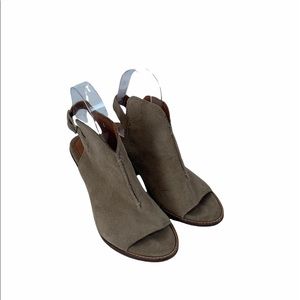 FRYE Sz 6.5 Courtney Suede Sling Mules Heels